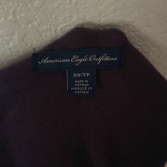 AEO eggplant blouse with crochet detail - Picture 3 of 3